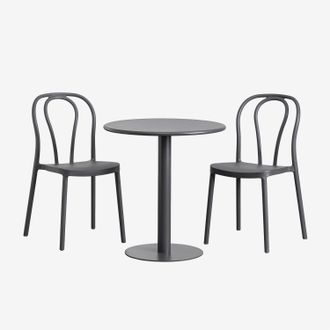Sklum Sklum - Set De Mesa Redonda &Oslash;70 Cm Y 2 Sillas De Jard&iacute;n Mizzi