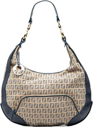 Fendi Pre-owned Shoulder Bags, female, Brown, Size: ONE SIZE Pre-owned Printed Shoulder Bag