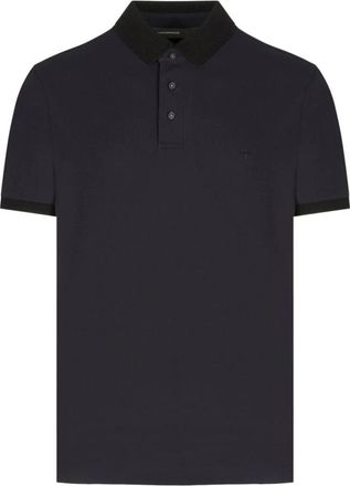 Emporio Armani Polo Shirts, male, Black, XL, Iconic Eagle Embroidered Pique Polo Shirt