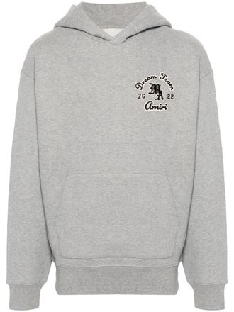 Amiri Dream Team embroidered hoodie - men - Cotton/Lyocell - M - Grey