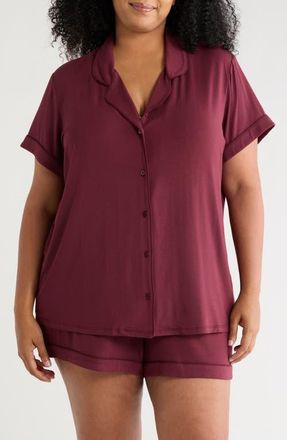 Nordstrom Moonlight Eco Short Pajamas in Burgundy Royale at Nordstrom, Size 1X