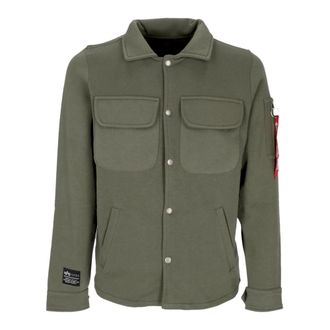 Alpha Industries Long Sleeve Fleece Shirt - Heren - Zomerjassen - Groen - XL - Katoen - Jassen