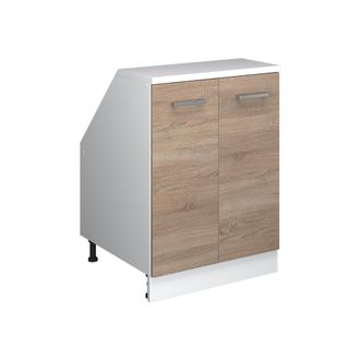 Vicco Armario De Cocina Para Techo Inclinado R-line, Sonoma, 60 Cm Con 2 Puertas, 60 Cm De Profundidad, Vicco