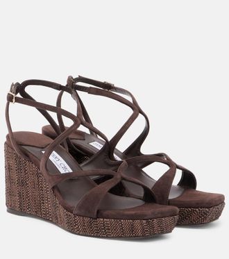 Jimmy Choo London Ayla suede wedge sandals
