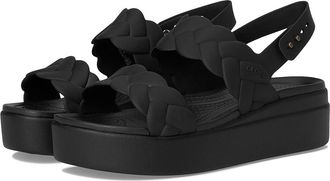Crocs Brooklyn Woven Low Wedge Womens Sandals Black Woven : 6 M