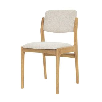 Woodek Silla en roble macizo, asiento beige
