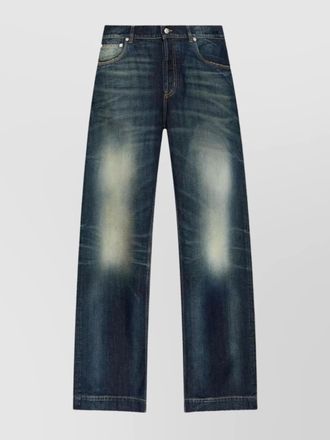 Alexander McQueen wide leg faded jeans