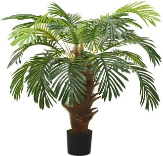 vidaXL Palmera Cycas artificial con macetero 90 cm verde Vidaxl