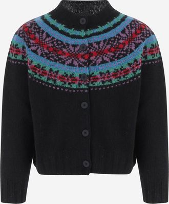 Howlin wollen vest met jacquardpatroon
