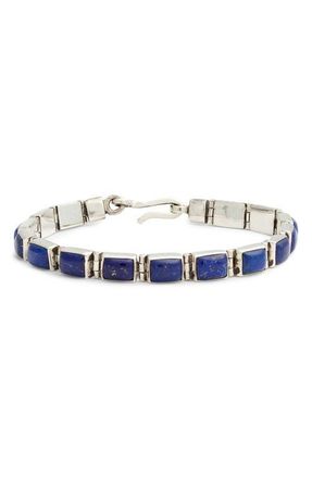 Caputo & Co. Mens Reversible Lapis Link Bracelet in Lapis Lazuli at Nordstrom