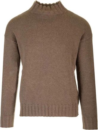 Tagliatore Bicolor Trui - Heren - Coltruien - Bruin - XL - Wol - Truien & Vesten