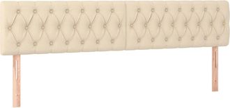 vidaXL Testiera 2 Pz Crema 90 X 7 X 78/88 Cm In Tessuto - Vidaxl