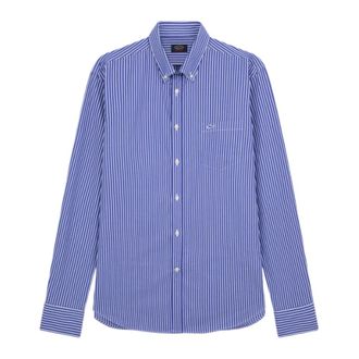 Paul & Shark Gestreept katoenen overhemd - Heren - Casual Overhemden - Blauw - XL - Katoen - Overhemden