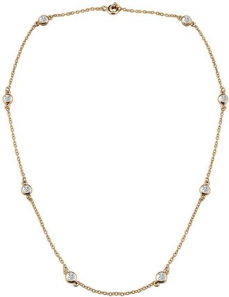 Genevive 14K Over Silver Cz By The Yard Necklace