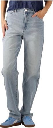Abrand Jeans, Dames, Blauw, W28, Blauwe Straight Leg Jeans voor Zonnige Dagen