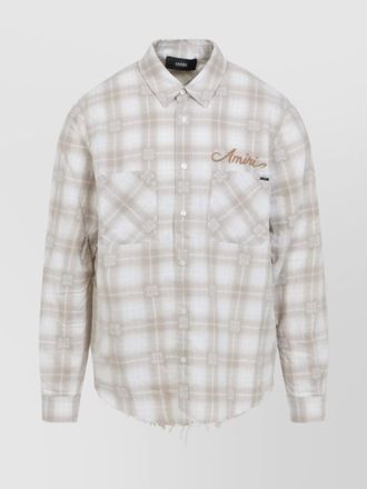 Amiri bleach patch flannel bandana shirt