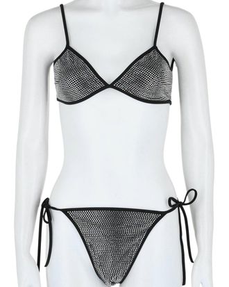 Balenciaga 2Pc Crystal Embellished Bikini Set