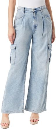 Jessica Simpson Womens Jessica Simpson Trendy Cargo Jeans Blue Denim Wide-Leg FTS1088