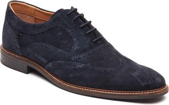 Base London Clarence Brogue Leather Mens Navy Brogues Shoes - Size UK 10