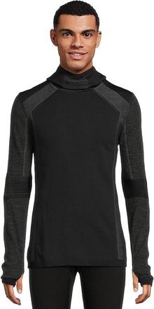 Smartwool Intraknit Thermal Merino Base Layer Hoodie Mens Workout Black/Charcoal : LG, Elastane/Polyamide/Polyester