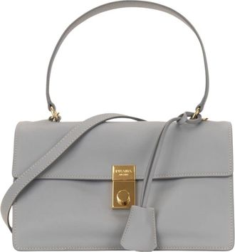 Prada Soft Sound Schoudertas - Dames - Schoudertassen - Grijs - ONE Size - Leer - Tassen