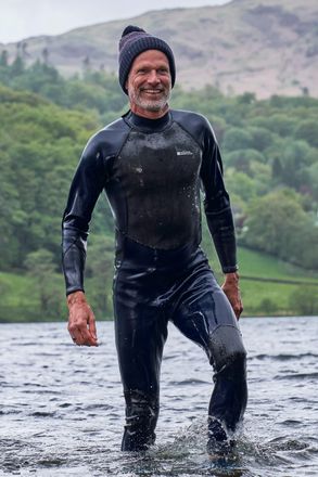 Mountain Warehouse Mens Full Length Neoprene Wetsuit with Easy Glide Zip Swimwear Black - Size Medium/Large