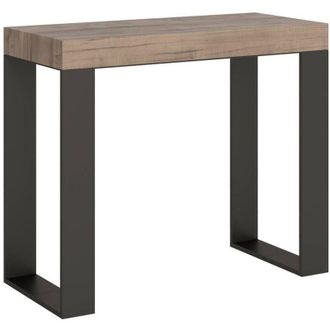 Itamoby Consolle 90x40 cm allungabile a 196 cm tecno small Quercia telaio antracite