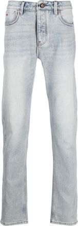 Emporio Armani light-wash straight-leg jeans - men - Cotton/Elastane/Polyester - 34 - Blue