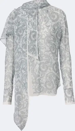 Acne Studios Caped paisley silk cr&ecirc;pe blouse