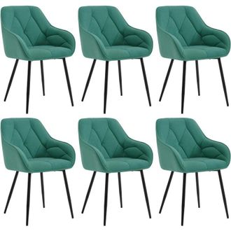 Woltu Juego De 2 Sillas Modernas De Cocina O Sal&oacute;n En Terciopelo Con Patas De Metal, Verde Oscuro - Woltu