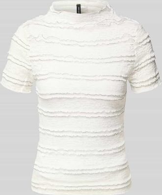 Vero Moda Slim Fit T-Shirt mit Strukturmuster Modell ABIGAIL in Weiss, Gr&ouml;&szlig;e XL