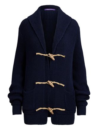 Ralph Lauren Collection shawl-collar toggle cardigan - women - Cotton/Silk - S - Blue