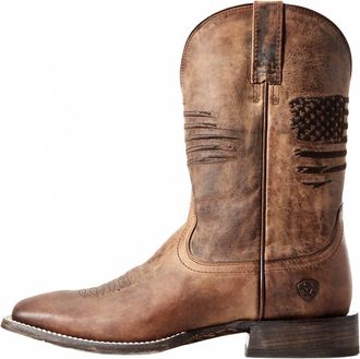Ariat Mens Circuit Patriot Cowboy Boot - Extra Wide In Weathered Tan