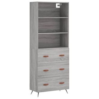 Berkfield Home Highboard Grey Sonoma 69.5x34x180 cm Engineered Wood