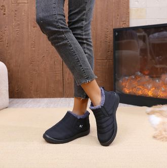 Generic Winter Boots for Women UK,Women Winter Warm Snow Boots,Winter Snow Boot for Men Women, Ladies Slip On Water Resistant Outdoor Fur Lined Ankle Booties 