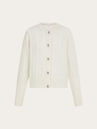 Ferragamo Women Cable knit cardigan White