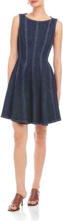 Fifteen Twenty Darla Fit & Flare Denim Minidress in Indigo at Nordstrom, Size X-Small