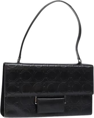 Ferragamo Tweedehands leren handtassen - Dames - Vintage Schoudertas - Zwart - ONE Size - Vintage