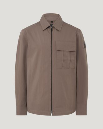 Belstaff Cargo Overshirt Mens Compact Technical Cotton Asphalt Size 2XL