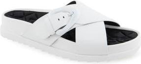 Aerosoles Lago Flatform Slide Sandal in Bright White Leather at Nordstrom Rack, Size 8.5