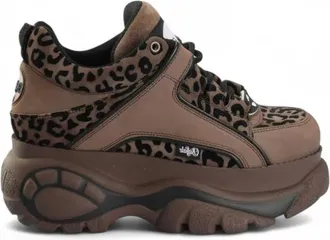 Buffalo Schoenen, Dames, Veelkleurig, 39 EU, Leer, Oliekalfsleer Veters Rubberen Zool