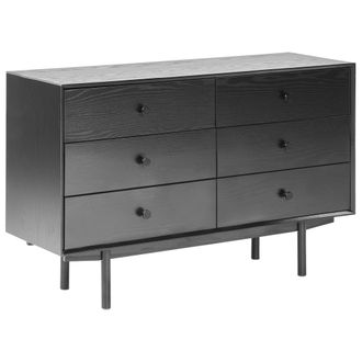 Beliani Beliani - C&oacute;moda 6 Cajones Moderna Negro Almacenamiento Alcaster
