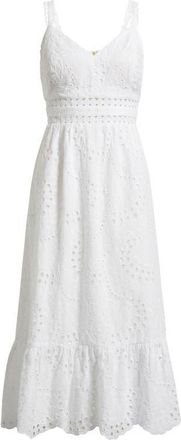 Lilly Pulitzer Tiah Eyelet Midi Dress in Resort White at Nordstrom, Size 10