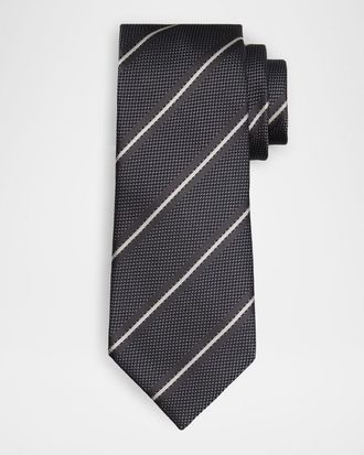 Tom Ford Men & apos;s Two-Tone Regimental Diagonal Stripe Silk Tie