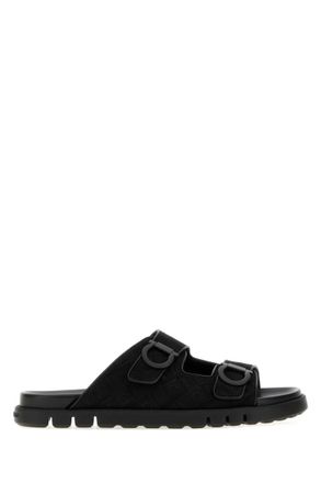 Ferragamo Black Slip-on Sandals