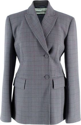 Off-white Grey Check Oversized Single Breasted Blazer Size XS