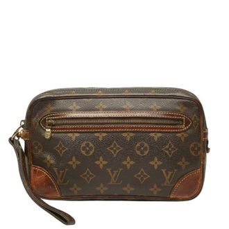 Louis Vuitton Brown Pvc Leather Clutch Bag (Pre-Owned)