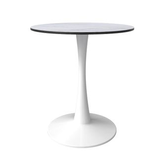 Leisure Mod Leisyremod Bristol 27 Round Dining Table White base with White top