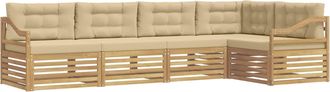 vidaXL Conjunto De Sof&aacute;s De Exterior 5 Uds. Y Beige Poli&eacute;ster Vidaxl
