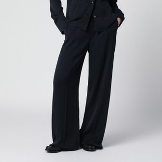 Gucci Blue jacquard silk-blend trousers